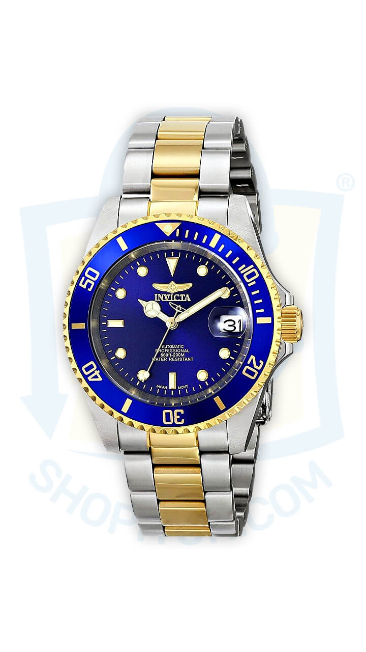 Men's Pro Diver Stainless Steel Automatic Watch with Link Bracelet